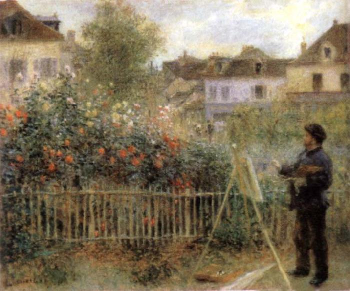 Pierre-Auguste Renoir Monet Painting in His Garden Argenteuil oil painting image